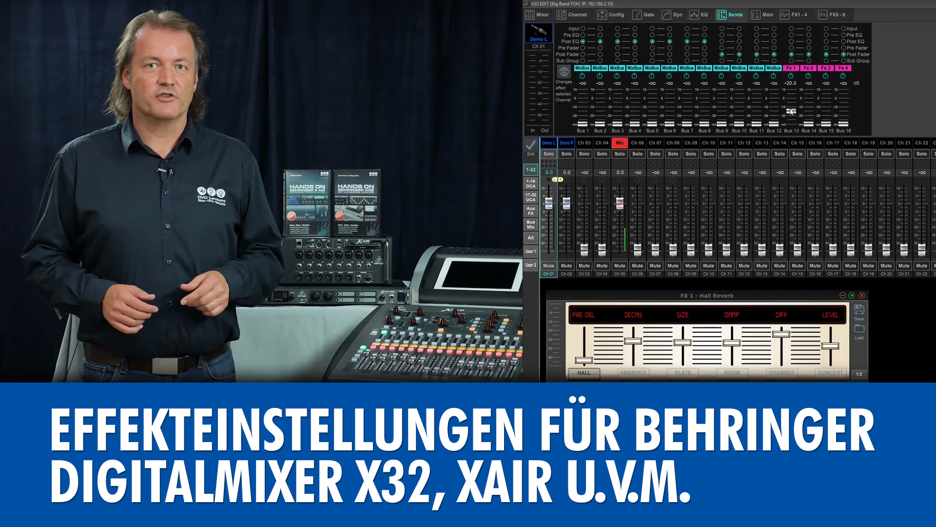 Effekteinstellungen für Behringer Digitalmixer X32, XAir u.v.m.