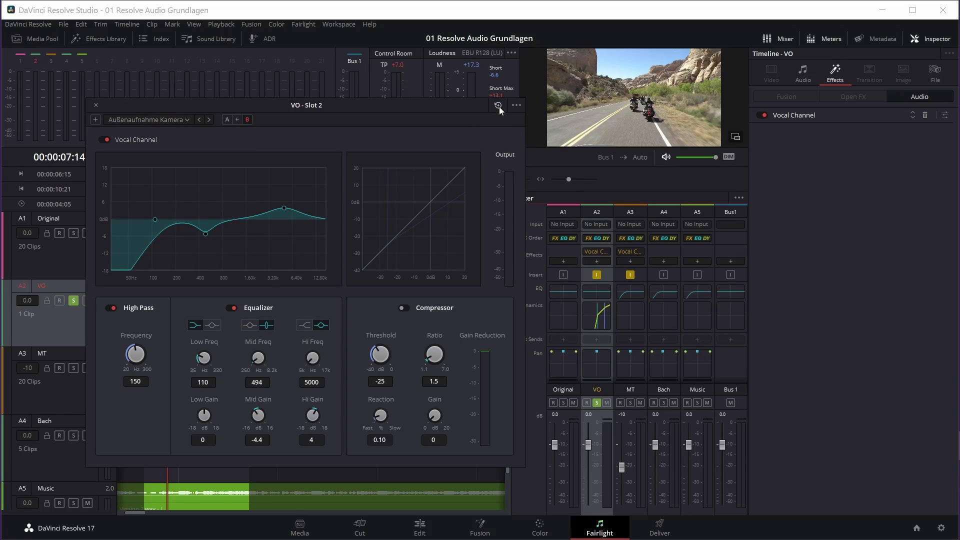 Fairlight und Audio in Davinci Resolve