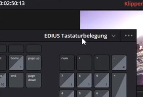 Edius Tastaturbelegung Edius Tastaturbelegung
